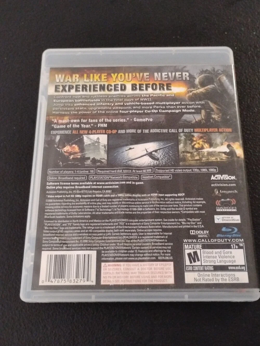 Call of Duty: World at War (Sony PlayStation 3, PS3) CIB - Complete with Manual